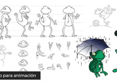 Bocetos de personaje para animación 2D